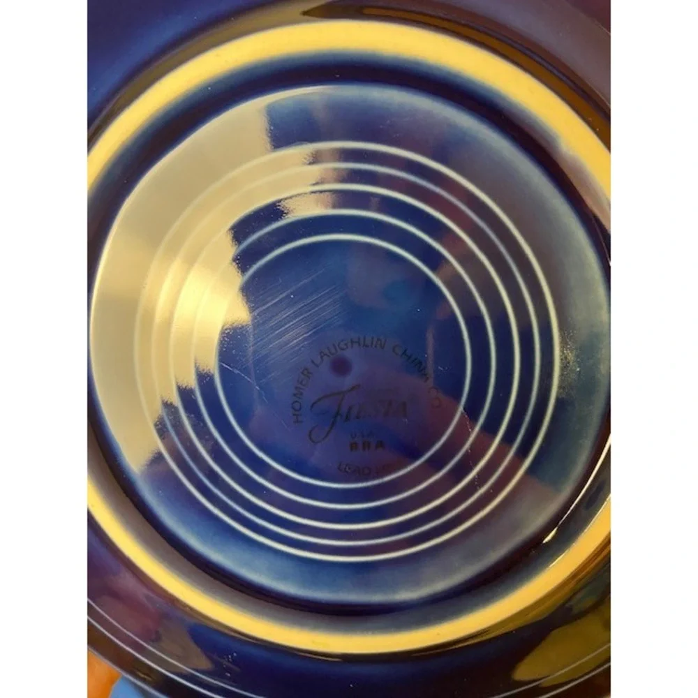 Fiesta Cobalt Blue Salad Plates Set of 3 Homer Laughlin 7.25 Inch Navy Blue